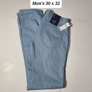 Gap Slim Fit Stretch Men's Powder Blue Pants Size 30 x 32 NWT (Msrp $49.99)